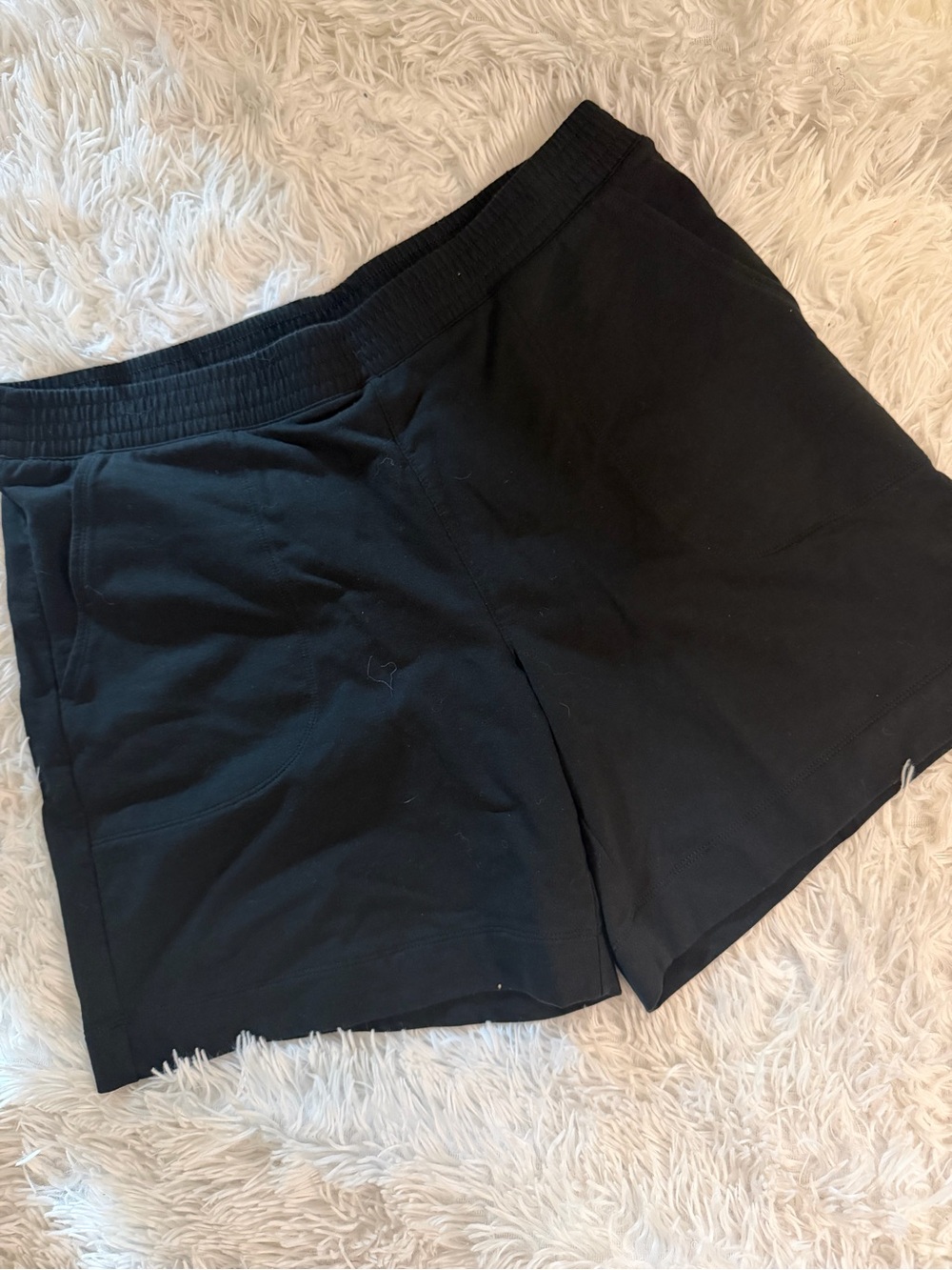 Pure Jill Black French Terry Pull-On Shorts M Tall